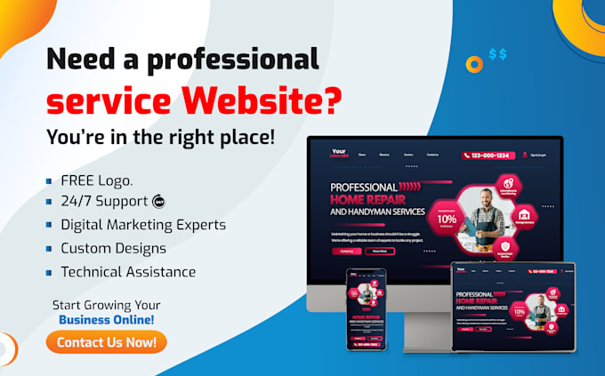 Gig Preview - Design your service website in wordpress