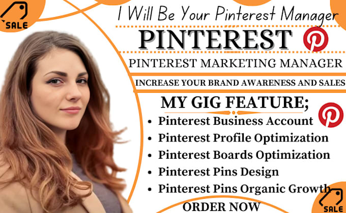 Gig Preview - Your pinterest marketing manager, design seo optimized pins and boards