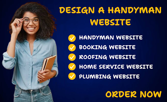 Gig Preview - Design modern handyman website booking website plumber cleaning roofing website