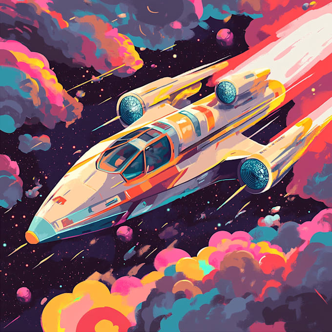 Gig Preview - Design a custom spaceship concept art