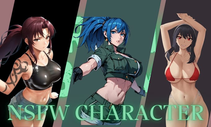 Gig Preview - Design nsfw character design, erotic fanfiction art, anime nsfw, bdsm character