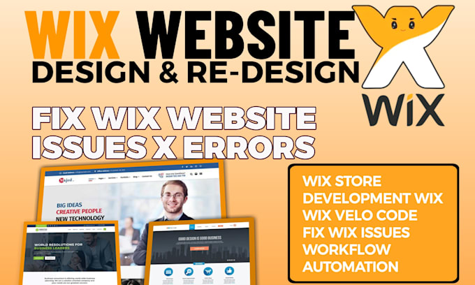 Gig Preview - Do wix website design fix wix website issues update wix redesign store velo code