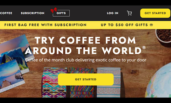 Gig Preview - Build coffee website coffee shopify store coffee subscription box dropshipping