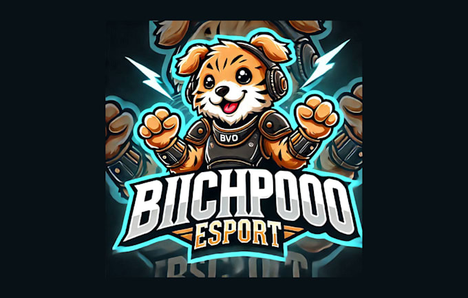 Gig Preview - Design high quality bichpoo mascot logo with free source file