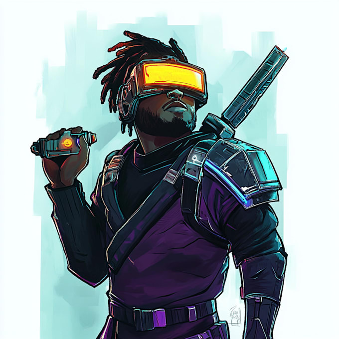 Gig Preview - Make sci fi, cyberpunk character illustration for you