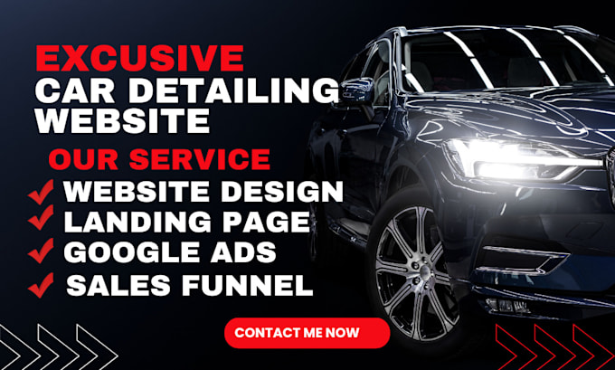 Gig Preview - Build car detailing website auto detailing website car wash car detailing leads