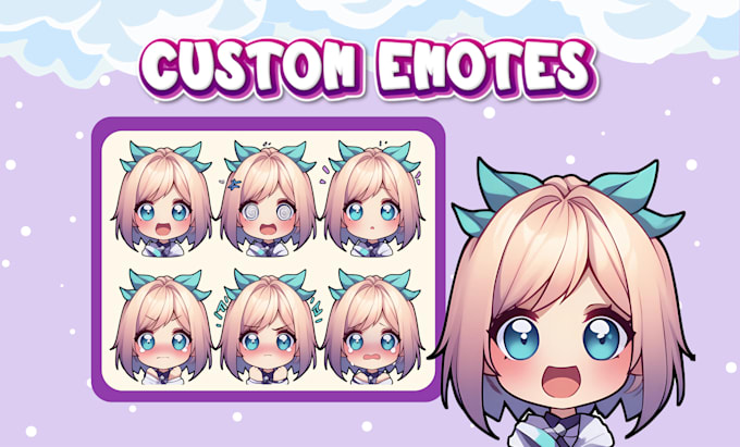 Gig Preview - Create custom cute and chibi twitch emotes and sub badges for your stream