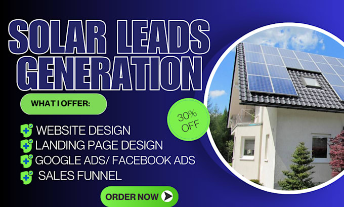 Gig Preview - Generate solar leads solar installation leads solar roofing lead roofing website