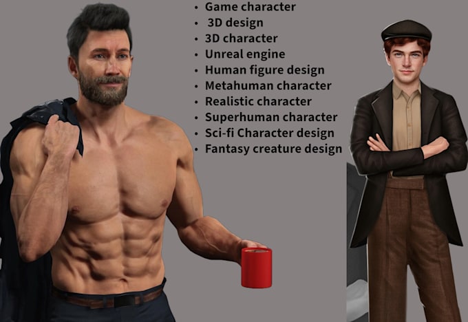 Gig Preview - Do realistic character metahuman character 3d game character character modeling