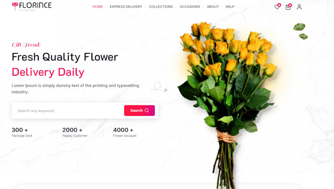 Gig Preview - Build profitable flower website, florist website flower shopify store, gift shop