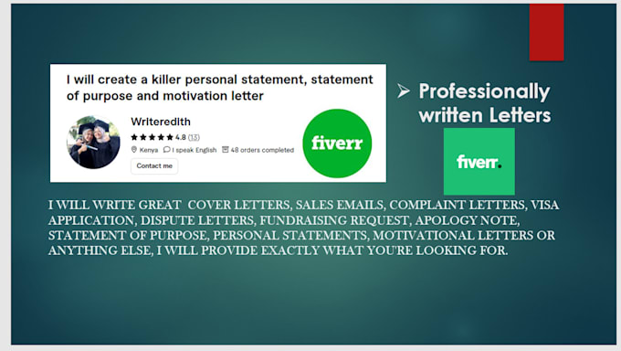 Gig Preview - Flawlessly write any kind of letter, email or statement for you or your business