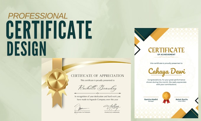 Gig Preview - Create a professional diploma or award certificate design