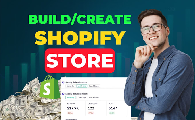 Gig Preview - Create branded shopify store or shopify dropshipping store