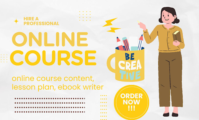 Gig Preview - Create online course book content lesson plan ppt ebook for thinkific platform