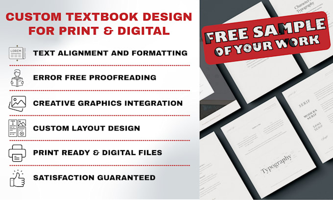 Gig Preview - Custom textbook layout and design for print or digital use