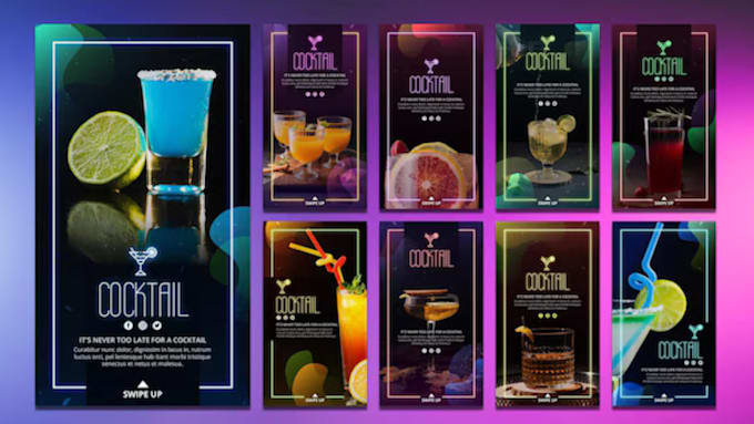 Gig Preview - Design a modern stylish bar or cocktail bar menu