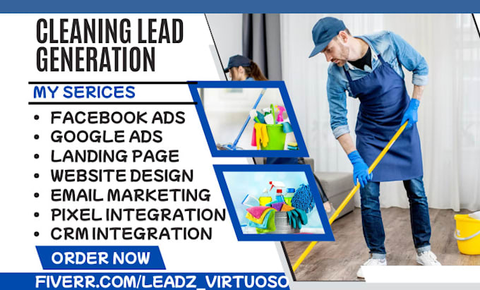 Gig Preview - Generate cleaning leads commercial residential cleaning janitorial cleaning lead