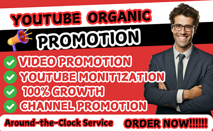 Gig Preview - Promote your youtube channel to get real views subscribers and engagement