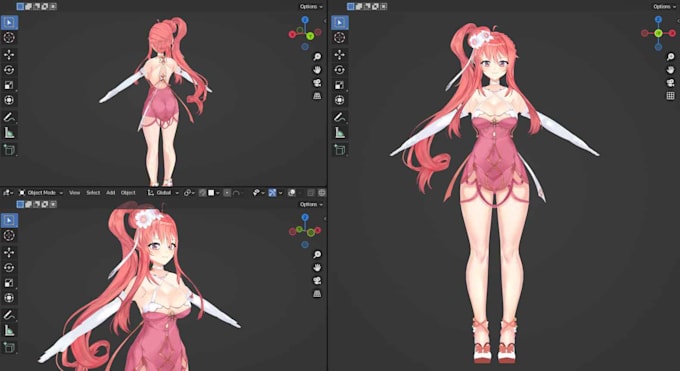 Gig Preview - Create quality  complexity anime character vrchat 3d design 3d model nsfw furry