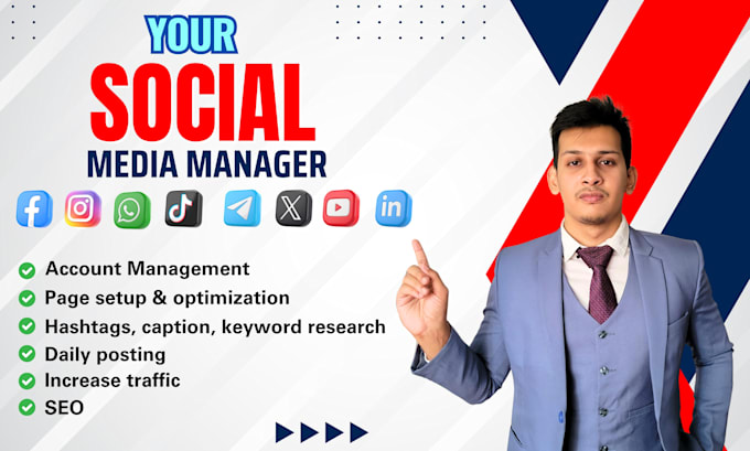 Gig Preview - Be your social media marketing manager and assistant