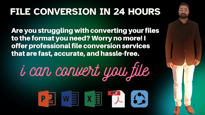 Gig Preview - Quickly convert PDF to word, excel, or any file format