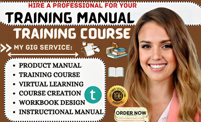 Gig Preview - Write training manual online course content creation lesson plan workbook