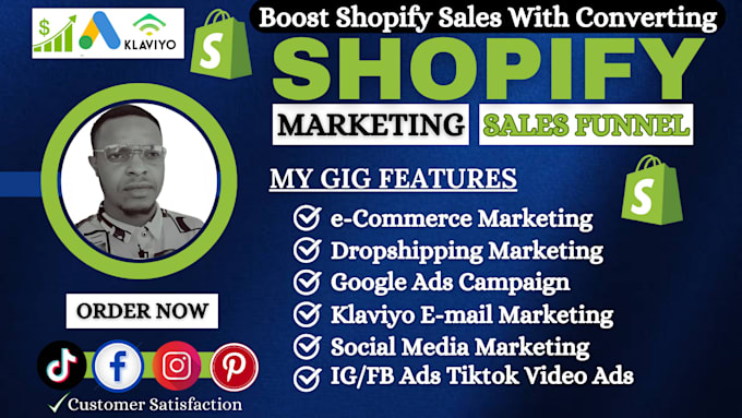 Gig Preview - Boost shopify sales, shopify dropshipping marketing, shopify store promotion