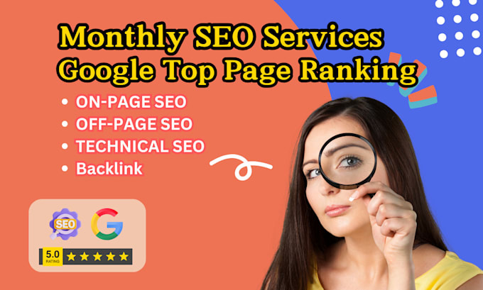 Gig Preview - Provide monthly SEO service for fast page google rankings