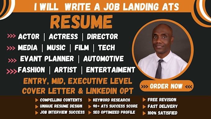 Bestseller - write entertainment, fashion, actor, actress,   director, acting, resume or cv