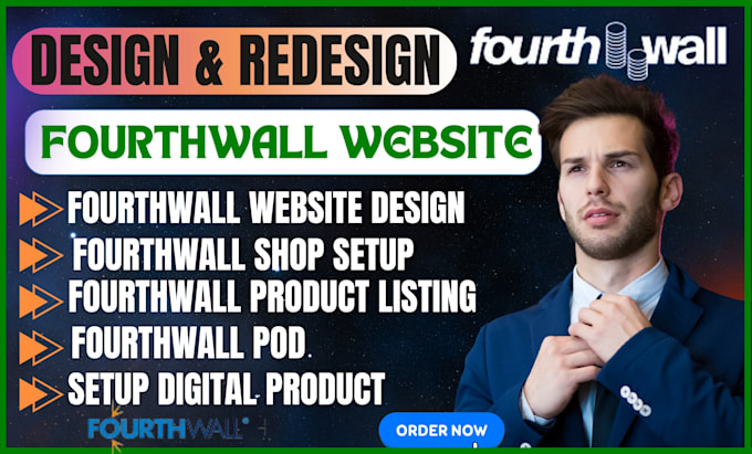 Gig Preview - Design fourth wall website, fourthwall shop setup, fourthwall pod website design