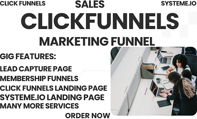 Gig Preview - Build sales funnel in clickfunnels, systeme io, gohighlevel landing page design