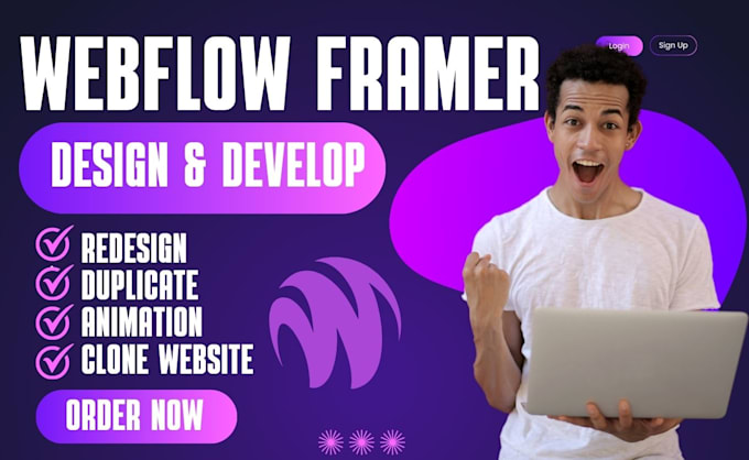 Gig Preview - Design webflow website framer website duplicate webflow figma framer redesign