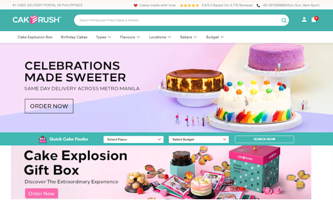 Bestseller - design stunning cake website pizza shopify chocolate store ice cream website