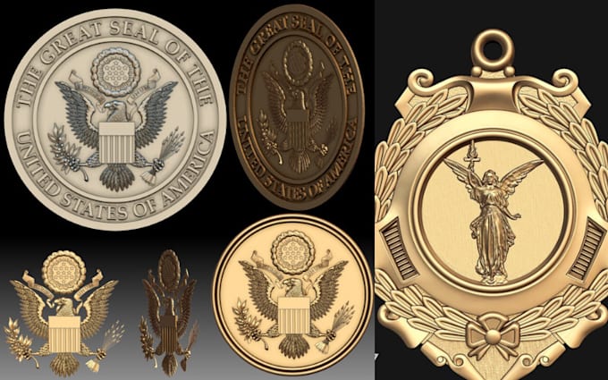 Gig Preview - 3d coin model 3d bas relief medallion pendant 3d  cnc design for 3d printing