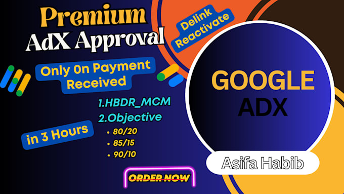 Gig Preview - Secure ma adx premium approval from a google certified company within 3 hours