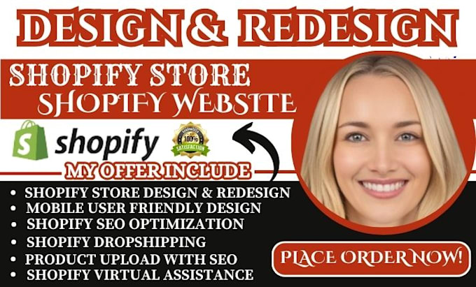 Gig Preview - Design and redesign shopify store shopify website shopify dropshipping store