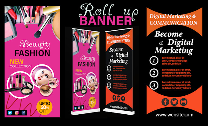 Gig Preview - Do professional roll up banner street standee design in 24 hours