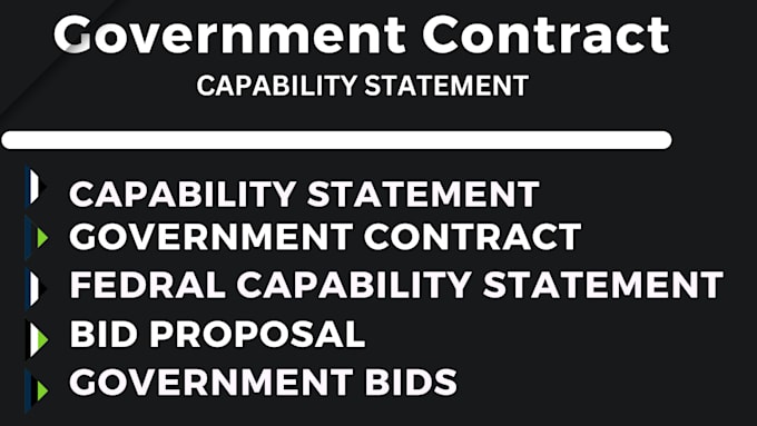 Gig Preview - Do federal government capability statement for bid proposal, government contract