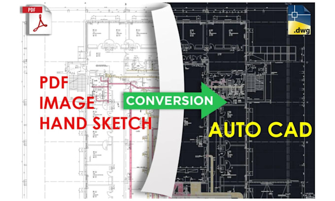 Gig Preview - Convert pdf, sketches to 2d floor plan drawing in autocad