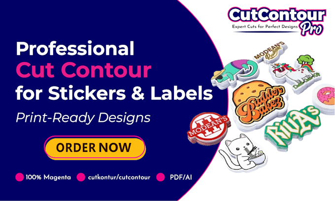 Gig Preview - Make custom cut contour design for stickers and labels