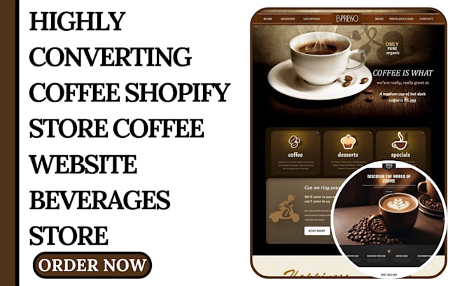 Bestseller - design highly converting coffee shopify store, coffee website beverage store