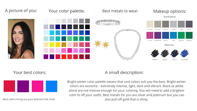 Gig Preview - Do personal color analysis for you