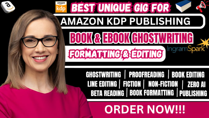 Gig Preview - Amazon KDP book publishing, book formatting for amazon KDP, amazon KDP