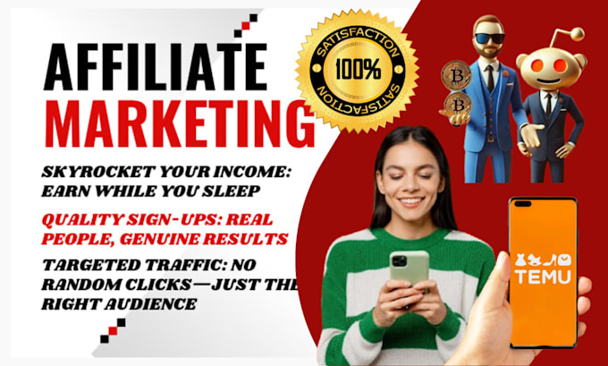 Gig Preview - Do affiliate referral link registration cashback referral sign up temu promotion