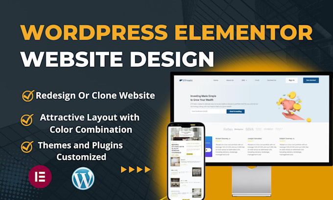 Gig Preview - Design and develop a wordpress website using elementor pro