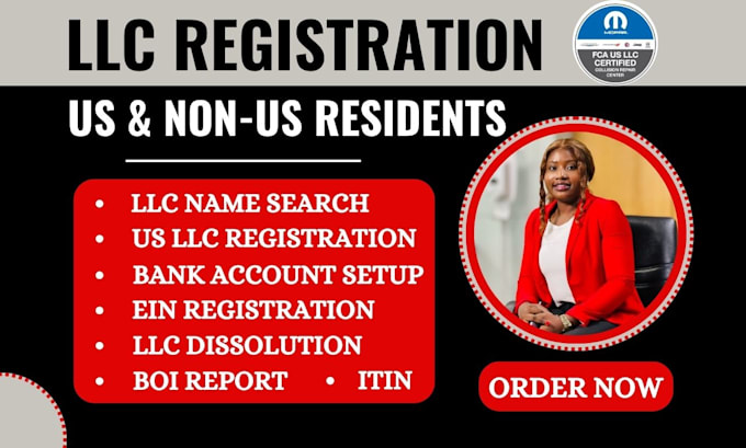 Bestseller - do US llc registration, ein number, boi report, for non US residents