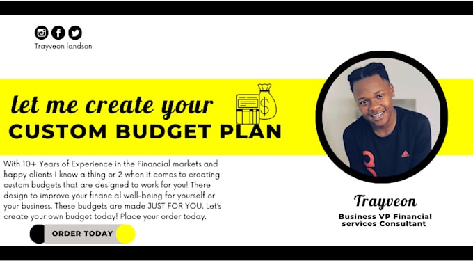 Gig Preview - Create a custom monthly budget plan boost financial health