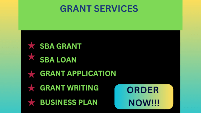 Gig Preview - Prepare business plan for sba loan, do sba grant, sba loan, grant application