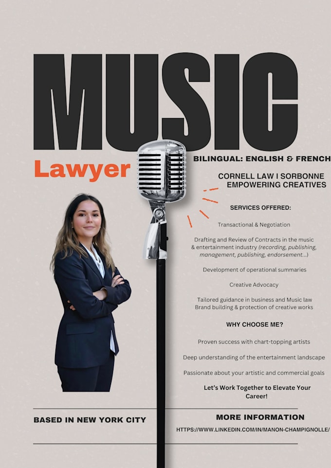 Gig Preview - Be your entertainment lawyer for 30 days and offer all related music assistance