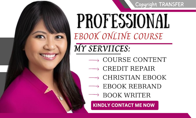 Gig Preview - Ghostwrite or rebrand ebook online course, christian ebook, credit repair ebook